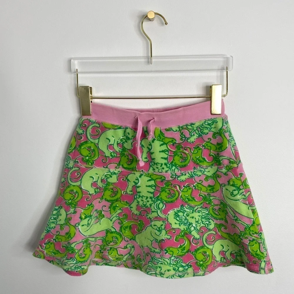 Lilly Pulitzer Terry Cloth Skirt Girls Size 12 Lion fish print Colorful Vacation